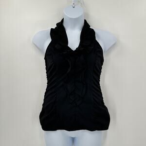Express Tank Top Shirt Medium Ruffle Y2K Festival Halter Wimsigoth Fairy‎ Grunge
